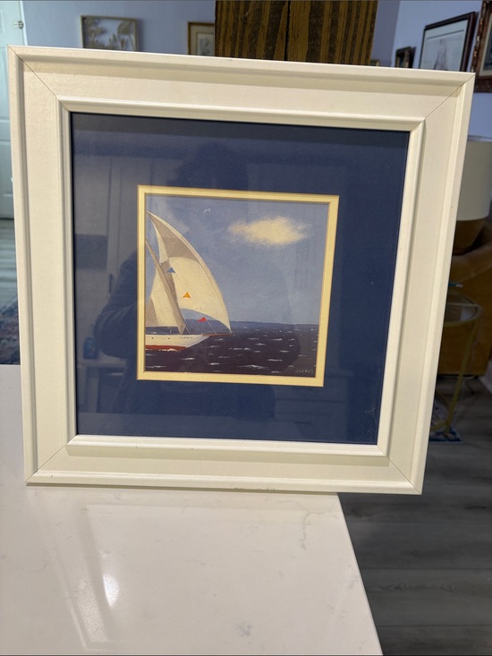 James Wiens Other - Framed Sailboat Wall Art in Blue and White